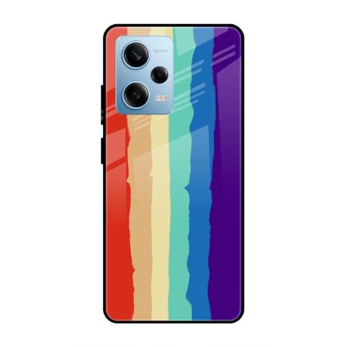 Image of SmashItUp Rainbow | Multi Colour | Patterns Designer Printed TPU Metal Case Mobile Back Cover for Redmi Note 12 Pro 5G