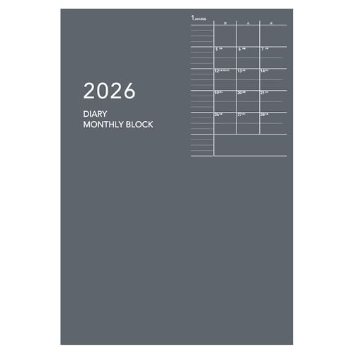 ダイゴー 手帳 2026 スケジュール帳 アポイント マンスリー ブロック A5 グレー E8150 2026年 1月始まり