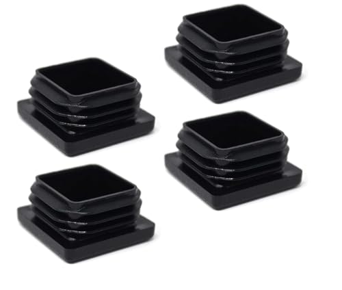 Design61 Lot de 4 bouchons à lamelles carrés de 28 x 28 mm avec lamelles pour épaisseur de paroi de 1 à 3 mm