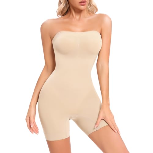 Image of fortix Strapless Shapewear Bodysuit for Women Full Body Shapewear Tummy Control Seamless Snatched Shaper Under Dresses