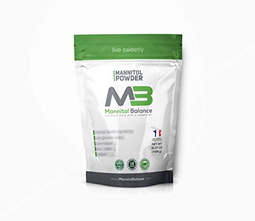 The Original Mannitol Balance Powder  Sugar Alternative Sweetener  Natural, Safe & Pure Supplement  Healthy, GMO-Free, Vegan Friendly  Low Calorie & Glycaemic Index