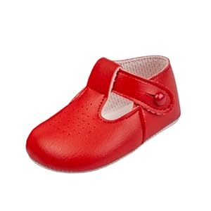 EARLY DAYS Baypods, Baby Shoes for Boys & Girls, Soft Soled Pre Walker Shoes, Soft Faux Leather Baby Boys & Baby Girls Shoes, B625 T Bar Style Shoe with Hole Punch, Made in England