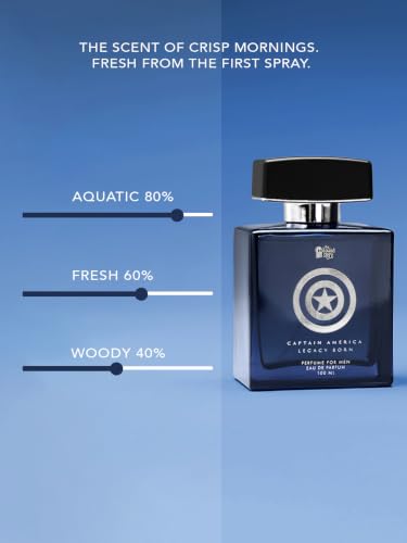 Image of The Souled Store Captain America: Legacy Born Men Perfume Eau De Parfum | Long Lasting Premium Fragrance | Luxury Unisex Perfume Spray with Refreshing Notes - 100ml