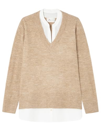 Maniche lunghe SPRINGFIELD 3.t.BS.Elastan Camisa Jersei, Caramello, S Donna
