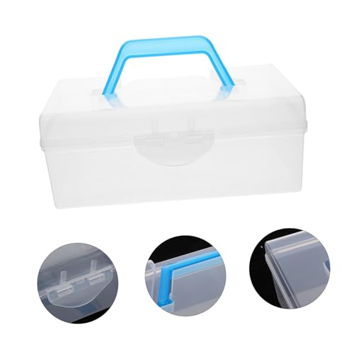 Caja organizadora de fichas Mahjong de plástico con asa miniatura 7
