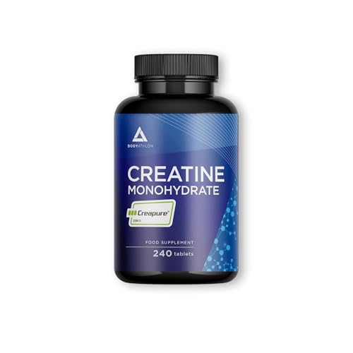 Creatin Creapure 240 tabletten | Kreatin Monohydrat Reines Creapure creatin 3000 mg| Glutenfrei, Vegan, Geschmacksneutral | 240 kreatin kapseln monohydrat Creapure | Bodyathlon
