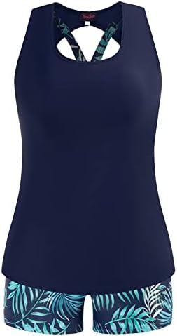 Hanna Nikole 3 Piece Swimsuits for Women Plus Size Tummy Control Athletic Tankini Set