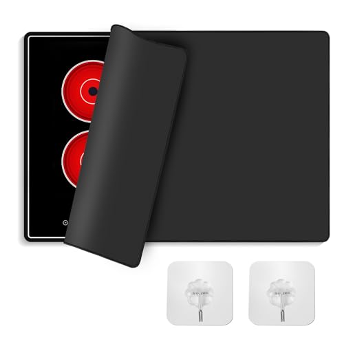Stove Top Covers for Electric Stove Kailund, Fireproof and Waterproof Thick Rubber Electric Stove Cover, Anti-Slip Glass Stove Top Protector for Kitchen to Prevent Scratching, 22x35.5"