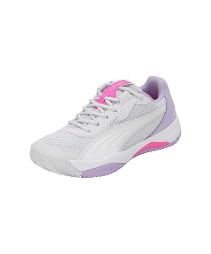 Puma Women Nova Court Wn'S Tennis Shoes, Silver Mist-Puma White-Vivid Violet, 38 EU