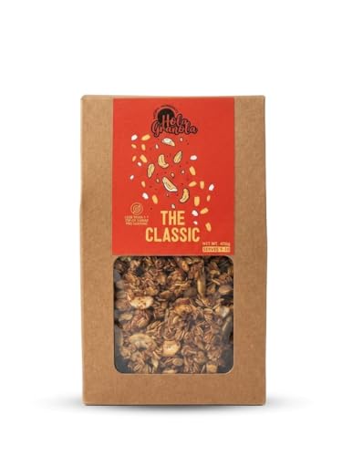 Image of HOLA GRANOLA Classic & Ultimate Granola | Breakfast Cereal | Combo Pack with Oats Nuts Seeds Jaggery Cold Pressed Oil Baked Granola Mix for Cereal Bowl Topping Snack and Yogurt Mix - 400gm X 2