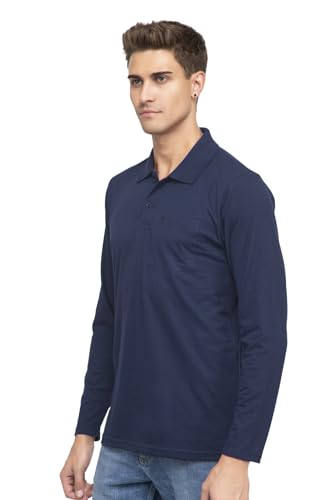 Image of Polo Full Sleeve t Shirt for Men Cotton with Pocket and Collar - Regular Fit Tshirt