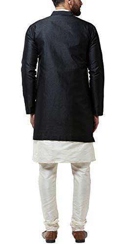 Image of SOJANYA (Since 1958 Men's Silk Blend Kurta Churidaar Pyjama & Jacket Combo