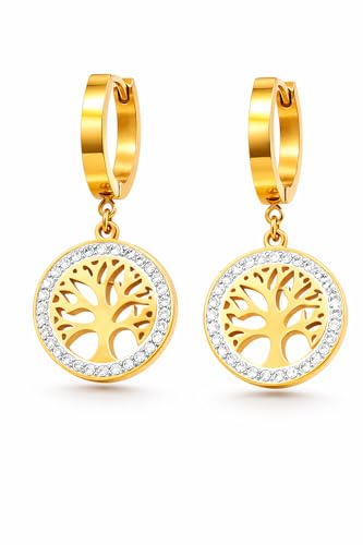 Image of 18K Gold Plated Statement Hoop Earrings for Women | Trendy Hoops Earrings | Waterproof and Anti Tarnish Jewellery | Rakhi Gift for Sister | Gifts for Women | 1 Year Warranty*
