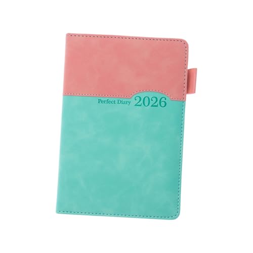 2026 Daily Planner 400 Pages Dated PU Leather Academic Planner with Colorful Monthly Tabs for Office School Travel Use Color Cov