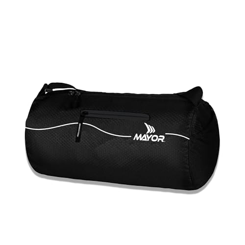 Mayor Prime Gym Bag for Men & Women | Lightweight Workout & Training Bag with Side Pocket & Adjustable Shoulder Strap | Suitable for Gym, Fitness, Sports & Travel | Polyester (Black, 16L Capacity)
