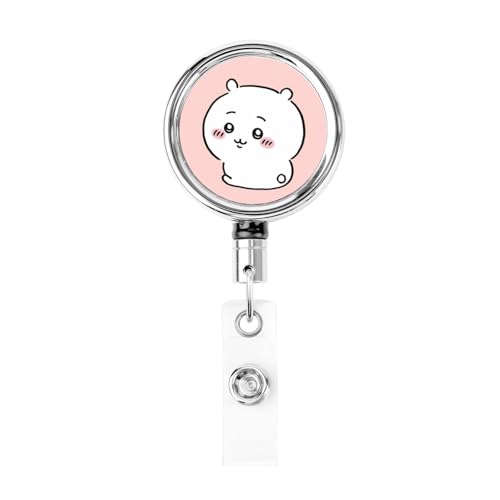 吊り下げ名札用リール ちいかわ (110) バッジリール 円形 Idカードリール 名札ホルダー バッジホルダー メンズ レディーズ 軽量 おしゃれ 人気 胸に固定 伸縮自在 落下防止 紛失防止 回転クリップ式 クリップ付き 教師 学生 オフィス 通勤 通学