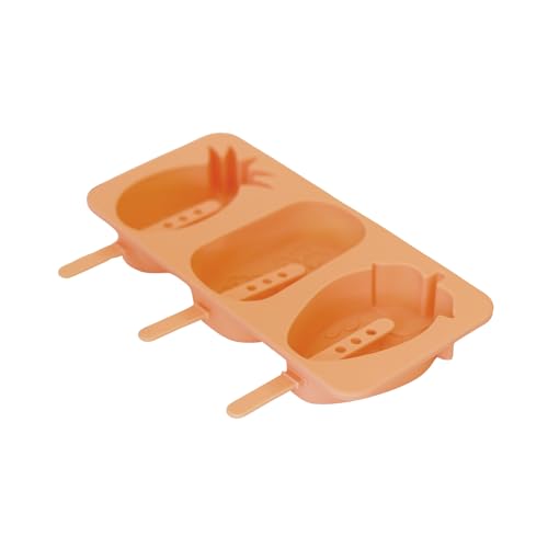 Fackelmann Molde de Silicona para Helados, Heladera de Silicona, Reutilizable, Soporta Temperaturas entre -40ºC y 230ºC, Apto para Horno y Congelador, Apto para Lavavajillas, Naranja Pastel, 1 ud.