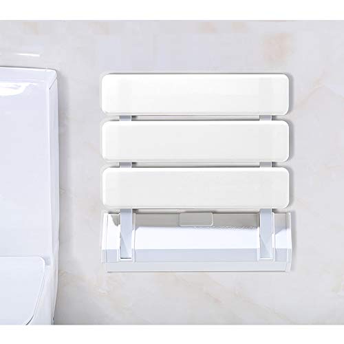Siège de Douche Mural Repliable/Rabattable Salle de Bain,Planche pour Baignoire orthopédique Siège de Bain antidérapant Poids,Tabouret de Douche Ergonomique Pieds(33 * 32 * 5 cm (Blanc))