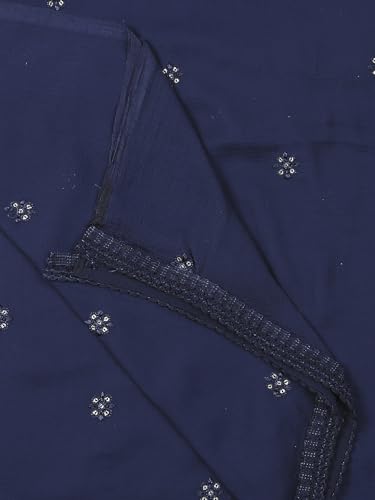 Image of DUPATTA BAZAAR Women's Embroidered Chiffon Dupatta with Delicate Sequins
