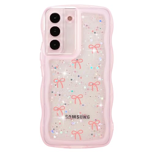 ZTOFERA Bouclé Vague Cadre Coque pour Samsung Galaxy S25 FE, Paillettes Étincelle Star Arc Étui pour téléphone Doux TPU Résistant aux Chocs Protecteur...