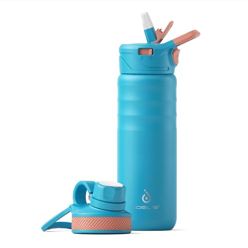 Ideus Vakuumisolierte Wasserflasche, 710 ml Edelstahl Doppelwand Flasche Metall Sport Kantine mit auslaufsicherem Schraubverschluss – Ansicht 1