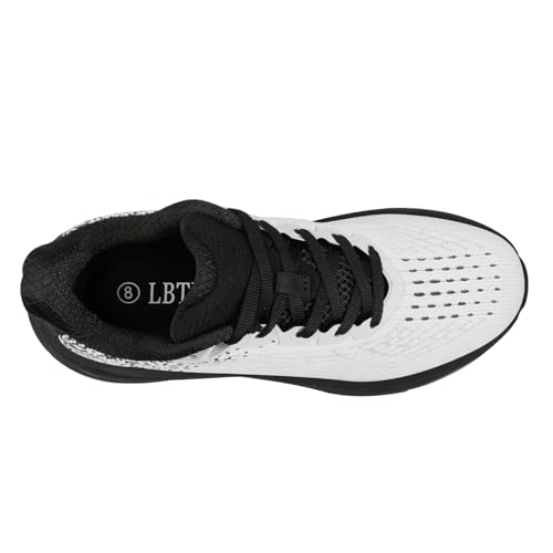 Image of Men's Slip on Walking Sneakers - Lightweight Running Shoes - Cushioned Comfort for Gym, Training, Tennis, Workout - Athletic Fashion - Black /Beige Size 6.5-13
