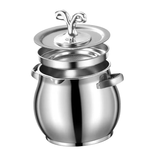 predolo Recipiente para almacenar Manteca de Cerdo, Ideal para Cocina, Camping, freír y cocinar, 5l