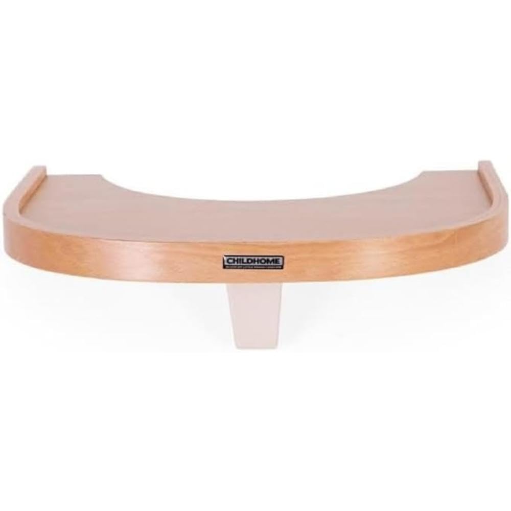Childhome Tableta para la trona evolu 2, ajustable en profundidad, fácil de instalar, con mantel de silicona, antideslizante, fácil de limpiar, madera natural