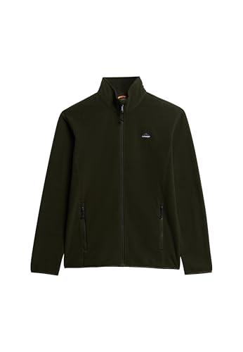 Superdry Chaqueta polar para hombre con cremallera completa, Surplus Goods Oliva, L