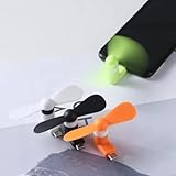 USB Type C Mini Mobile Phone Fan,Silent Office Travel Cooling Fan, USB Type-C, Handheld (3pack)