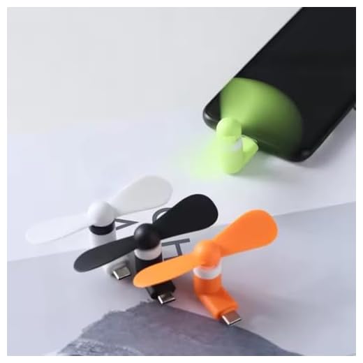 USB Type C Mini Mobile Phone Fan,Silent Office Travel Cooling Fan, USB Type-C, Handheld (3pack)
