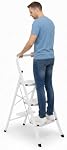 Stanz (TM) 3 Échelle d'étape, tabouret pliant avec large pédale, 500lbs Échelle en acier robuste, poignée pratique, léger, tabouret d'étape en acier portable