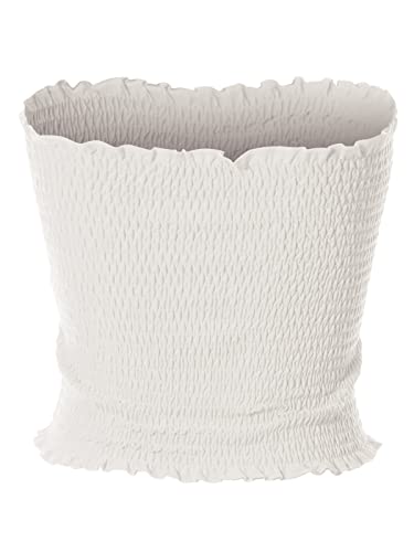 MixMatchy Women's Ruffled Smocking Crop Tube Tops Summer Casual Bandeau Top3