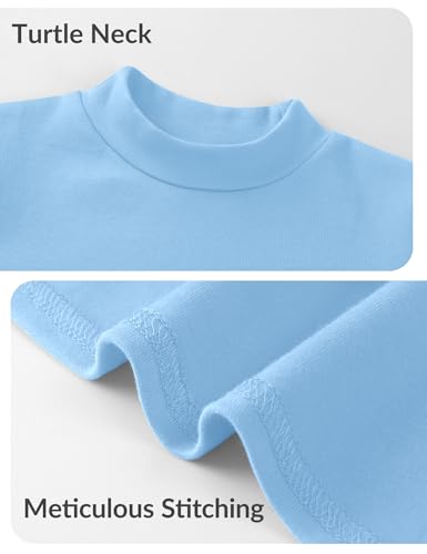 Witwot 3 Pack Toddler Boy Mock Turtleneck Shirts Long Sleeve Cotton T-Shirt