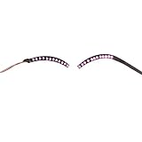 QUQUTWO LED Light Up Waterproof False Eyelashes Halloween Party Eyelid Luminous Lashes Pink
