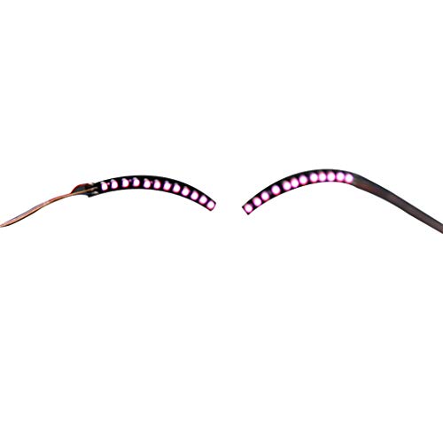 Ququtwo Led Light Up Waterproof False Eyelashes Halloween Party Eyelid Luminous Lashes Pink #TOP2