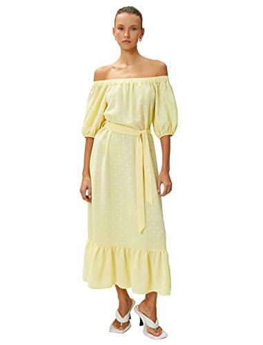 Robe midi off the shoulder avec ceinture pour affiner la silhouette