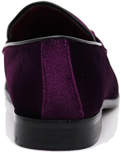 Image of Enzo Romeo Plum05 Men's Dress Loafers Elastic Slip on with Buckle Fashion Shoes