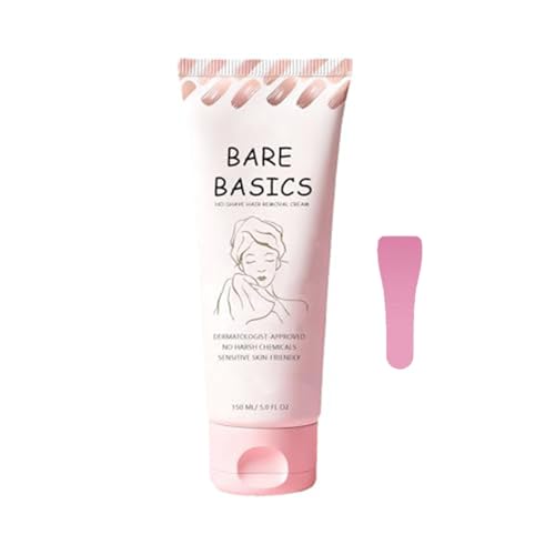 Crema depilatoria sin afeitado Bare Basics: crema depilatoria suave para mujeres y hombres. Segura para piel sensible, hidrata y nutre la piel. Apta para piernas, brazos y zona del bikini (1PC)