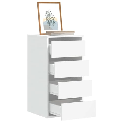 Solivagant Cajonera de Esquina Madera de ingeniería Blanca 40x41x76 cm,Blanco,21.6kg
