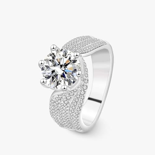 3 Carat Diamond Engagement Ring | Six-Prong Setting, D-Color VVS2 Clarity | Twisted Band Design | Luxurious Statement Piece
