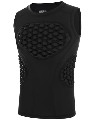 Blueleaf Youth Baseball Chest Protector Padded Compression Shirt Rib Heart Sternum Protection Football Softball Black