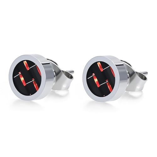 Pendientes de Navidad de acero inoxidable y fibra de carbono para hombre y mujer