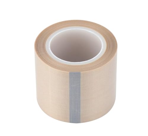 Image of 1Roll 10m Black /White PTFE Teflon Tape Nonstick Tape 500℉ High-Temp Fiberglass Adhesive Tape (White, 2-inch x 33FT)