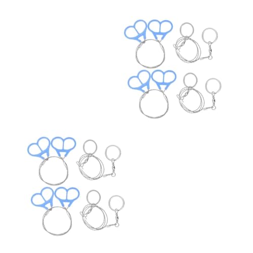 POPETPOP 2sets Outdoor Emergency Cutting Saws Portable Wire Saws Survival Stainless Steel Material Comfortable Pull Rings for Camping 4pcs*2