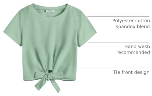 Image of Arshiner Girls Short Sleeve Shirts Tie Knot Front Tops T Shirts for Kids Crewneck Cute Casual Tie Dye Tee Blouse