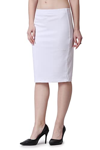 Image of POPWINGS Casual Solid Pencil Skirt for Women || Knee-Length Skirt for Women || Stylish Mini Skirt for Women || Summer Pencil Skirt for Women