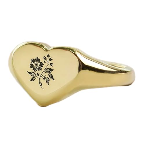 Bague fleur cœur en argent sterling 925 plaqué or idéal pour cadeau unique