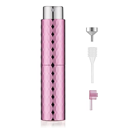 Lisapack 8ML Atomizer Perfume Spray Bottle for Travel, Empty Cologne Dispenser, Sprayer (Diamond, Pink)