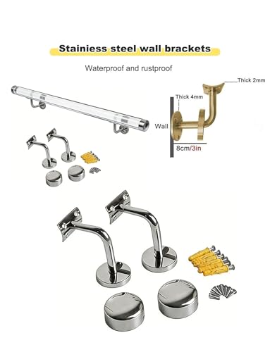 Rambarde d'escalier stable de 125 cm pour sécuriser les marches - 6